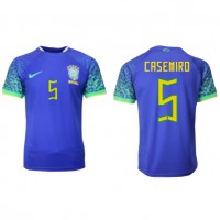 Brasilien Casemiro #5 Udebanetrøje VM 2022 Kortærmet